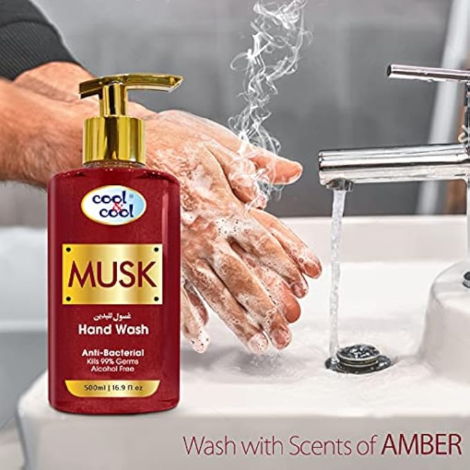 Cool & Cool ARABIC SERIES MUSK HAND WASH -500ML - ANTIBACTERIAL, ALCOHOL-FREE, MOISTURIZING WITH VITAMIN E, 99% GERM-KILLING FORMULA - Image 4